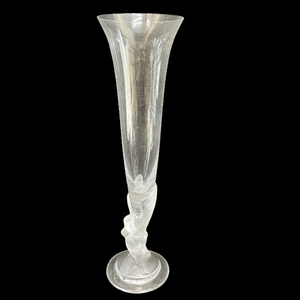 lot 387 image: House of Faberg Crystal Vase with Frosted Bird Stem