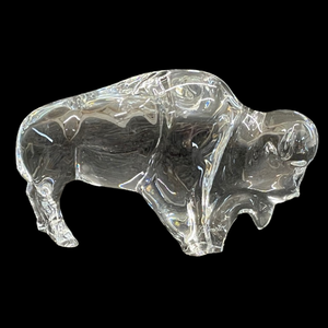 lot 389 image: Baccarat Crystal Buffalo Figurine