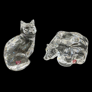 lot 394 image: Orrefors Sweden Crystal Cat and Bear Figurines
