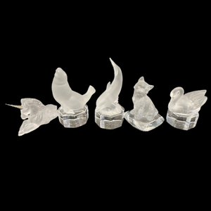 lot 402 image: Set of (5) Goebel Frosted Crystal Animal Figurines