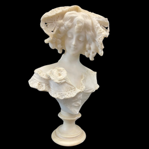 lot 437 image: marbleAlabaster Bust Signed A Lypriens  17 x 11