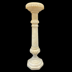 lot 438 image: Majestic Hand-Carved Marble Pedestal 40 Tall