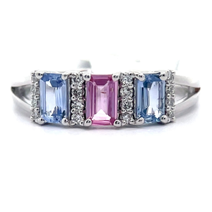 lot 284 image: Designer Oscar Friedman 1 Carat RARE Nonheated Sapphire & Diamond Ring in Platinum w Report VIDEO