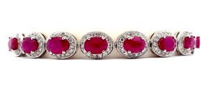 lot 275 image: NEW Designer Oscar Friedman 16.66 Carat EXTREMELY RARE Burmese Ruby & Natural Diamond Bracelet in Platinum w Report Appraisal $37,240 VIDEO