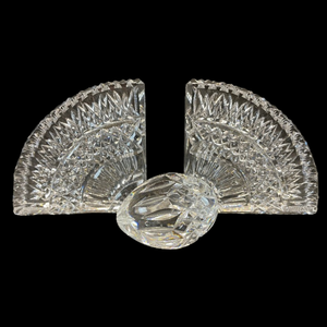 lot 474 image: Waterford Crystal Bookends and Egg
