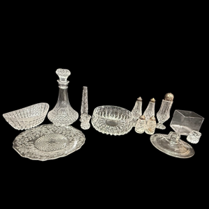 lot 492 image: Assorted Vintage Pressed Glass & Cut Crystal Collection