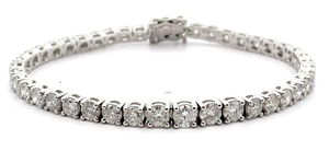 lot 276 image: NEW 9.24 Carat Natural Diamond Tennis Bracelet in Platinum w Report Appraisal $44,720 VIDEO