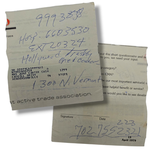 lot 30 image: Johnny Cash Handwritten Notes on CMA Member Questionnaire Addressed to June Carter Cash $1,500 - $2,500 Estimate 
