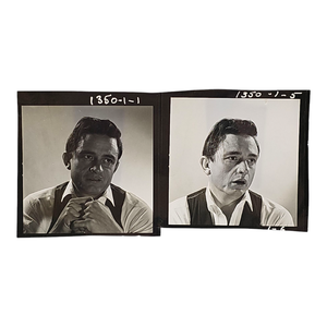 lot 59 image: Pair of Rare Original Contact Photo Sheet Segment&nbspof Johnny Cash from Film Production (Photographer Leigh Wiener) $4,000 - $6,000 Estimate 