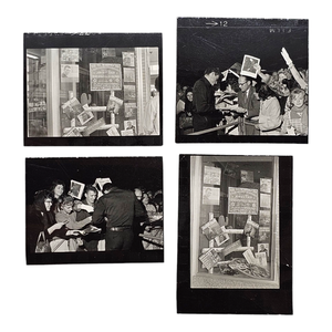 lot 71 image: Group of 4 Original Johnny Cash Contact Photo Sheet Segments  Hollywood Book Signing & Promotional Display