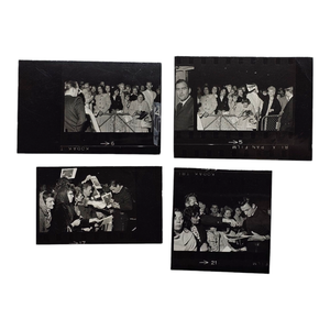 lot 73 image: Group of 4 Original Johnny Cash Contact Photo Sheet Segments  Signing Frenzy with Fans - Group #2