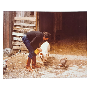lot 95 image: Johnny Cash with Animals  Country Music Magazine Photo Shoot - Johnnys Original Print $3,000 - $5,000 Estimate 