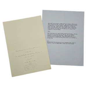 lot 122 image: Johnny Cash and June Carter Cash Press On Album Release Party Invitation (1999)