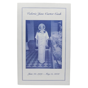 lot 124 image: June Carter Cash Funeral Program  May 18, 2003  First Baptist Church, Hendersonville, TN
