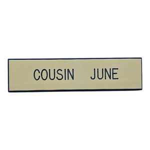 lot 137 image: June Carter Cash Owned  Cousin June Nametag - Possibly Family Reunion Item