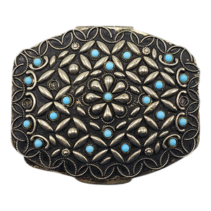 lot 139 image: June Carter Cash Owned  Turquoise and Sterling Silver Compact