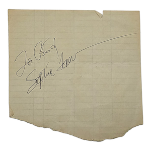 lot 153 image: Sophia Loren Signed Note to Cindy Cash