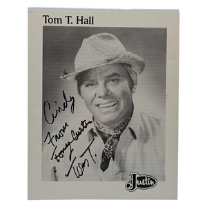 lot 159 image: Tom T. Hall Signed Promo Photo to Cindy Cash