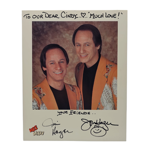 lot 162 image: The Hager Twins Signed Photo to Cindy Cash on Their Hee Haw Promotional 8 x 10