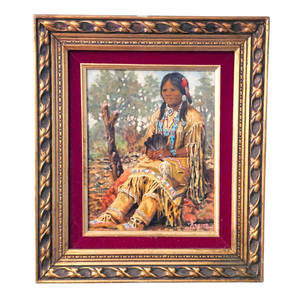lot 8 image: Johnny Cash Owned  Jim Abeita Signed, Original Oil on Canvas The American Indian Girl from His Home $7,000 - $15,000 Estimate