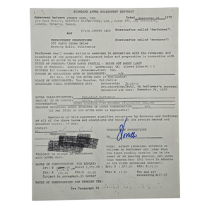 Johnny Cash Signed Contract to Appear on John Wayne’s First TV Special (1970); $2,500 - $5,000 Estimate