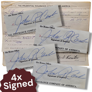 Four-Time Signed 1965 Johnny Cash Health Insurance Policy Adding Cindy and Tara Cash; $8,000 - $15,000 Estimate
