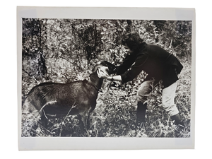 lot 168 image: Original Black and White Photograph of Johnny Cash with Goats