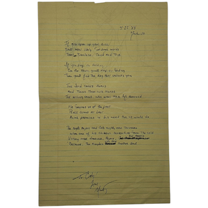 lot 164 image: Marty Stuart Handwritten and Handsigned Poem to Cindy Cash with Doodles on Reverse $2,500  $4,500 Estimate