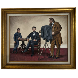 lot 299Y image: Lloyd Ostendorf Original Painting of Abraham Lincoln and Tad Lincoln, with Working Sketch and Provenance Letter Estimate $10,000 - $15,000