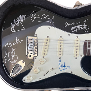 lot 180 image: Rolling Stones Signed Peavey Guitar  All Five Core Members Including Charlie Watts and Bill Wyman  In Cindy Cashs Personal Case with Concert Tickets & COA