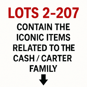 lot 1I image: Lots 2 - 207 Contain the Iconic Items Related to the Cash  Carter Family