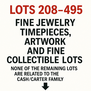 lot 207A image: Fine Jewelry, Timepieces, Artwork, and Fine Collectible Lots - None of the Remaining Lots are Related to the Cash  Carter Family with Few Noted Exceptions