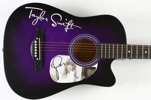 lot 405D image: Taylor Swift Signed 38 Acoustic Guitar (PSA)