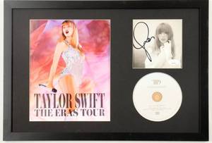 lot 405F image: Taylor Swift Signed Custom Framed Tortured Poets Department CD Insert Display with Disc (JSA)