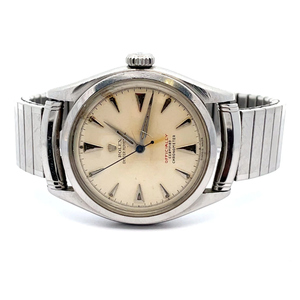 lot 211A image: 1952 Rolex Oyster Perpetual 6084 34mm Rare Red Letter Watch $3,000 - $4,500 Estimate VIDEO