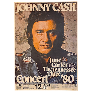 lot 184 image: Johnny Cash 1980 Concert Poster 33 x 23.75  Nrnberg, Germany
