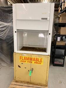 lot 41 image: HEMCO Laboratory Fume Hood with Flammable Storage Cabinet