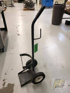 lot 54 image: Hand Truck Dolly, Solid Rubber Tires, Steel Frame, 600 lbs Capacity