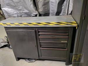lot 72 image: Craftsman Metal Workbench with Storage Drawers