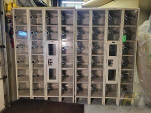 lot 82 image: (2) Pinnacle Storage Products Metal Lockers with 22 Compartments