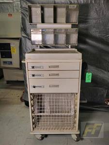 lot 87 image: InnerSpace Medical Storage Cart with Combination Lock and Bin Storage