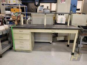 lot 113 image: Labline Laboratory Workbench, 72x30x36 in, 4 Drawers, Upper Shelf