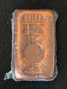 10 Ounce .999 Copper Bar Geiger