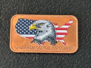 1 Ounce .999 Copper Bar Trump Mt. Rushmore