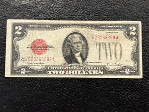 1928 G Red Seal $2 Dollar Note