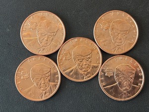 5 - 1 Ounce .999 Fine Copper Rounds Trump