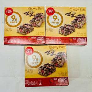 3x 5-1.4oz Bars Fiber One Chewy Bars-Oat & Strawberry Chocolate