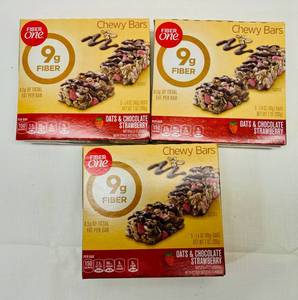 3x 5-1.4oz Bars Fiber One Chewy Bars-Oat & Strawberry Chocolate