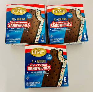 EE. 3x 6pack Kemps All American Ice Cream Sandwiches