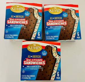 EE. 3x 6pack Kemps All American Ice Cream Sandwiches